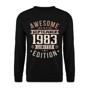1983 September Geburtstag Geboren September 1983 - Unisex Pullover - Schwarz - Vorne - Alina (178cm) & Michal (187cm)