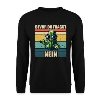 concombre aigre avant de demander non - Sweat-shirt Unisexe - noir - Devant - Alina (178cm) & Michal (187cm)