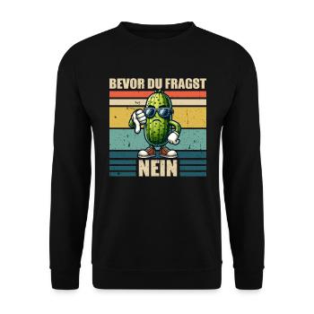 Avant de demander au concombre No Sour - Sweat-shirt Unisexe - noir - Devant - Alina (178cm) & Michal (187cm)