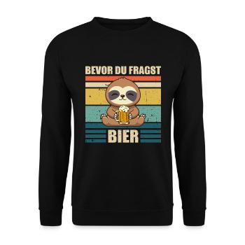 Beer Drinking Beer Drinker Sloth - Unisex Sweatshirt - black - Front - Alina (178cm) & Michal (187cm)