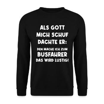 Bus driver Bus driving - Unisex Sweatshirt - black - Front - Alina (178cm) & Michal (187cm)