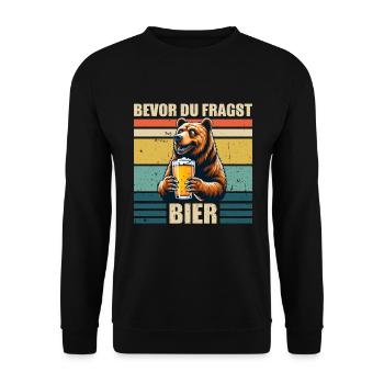 Beer Drink Beer Drinker Beer Bear - Unisex Sweatshirt - black - Front - Alina (178cm) & Michal (187cm)