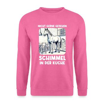 Pferde Schimmel Reiter Lustig Pferdeliebhaber - Unisex Pullover - Pink - Vorne