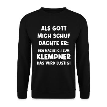 Plumber Funny Craftsman Plumbing - Unisex Sweatshirt - black - Front - Alina (178cm) & Michal (187cm)