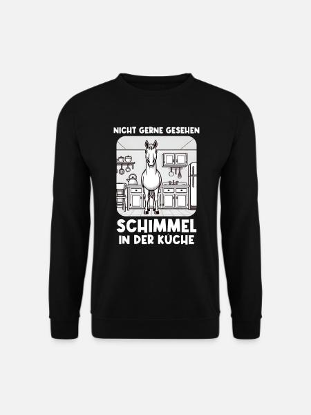 Pferd Lustig Schimmel Reiter Pferdeliebhaber - Unisex Pullover - Schwarz