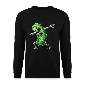 Halloween Sour Cucumber Zombie - Unisex Sweatshirt - black - Front - Alina (178cm) & Michal (187cm)