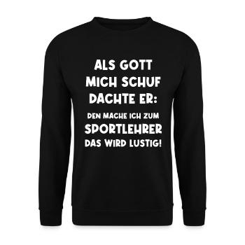 Sportlehrer Lustiger Sportunterricht Sport - Unisex Pullover - Schwarz - Vorne - Alina (178cm) & Michal (187cm)