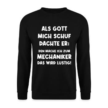 Mechanic Screwdriver Tool Workshop Oily - Unisex Sweatshirt - black - Front - Alina (178cm) & Michal (187cm)