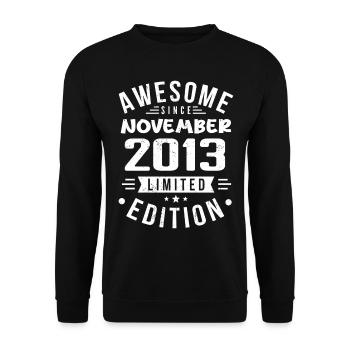 November 2013 Geschenkidee Legende November 2013 - Unisex Pullover - Schwarz - Vorne - Alina (178cm) & Michal (187cm)