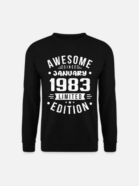 Janvier 1983 - Anniversaire Janvier 1983 I Janvier 1983 - Sweat-shirt Unisexe - noir