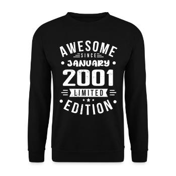 January 2001 - Birthday January 2001 I January 2001 - Unisex Sweatshirt - black - Front - Alina (178cm) & Michal (187cm)