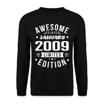 January 2009 - Birthday January 2009 I January 2009 - Unisex Sweatshirt - black - Front - Alina (178cm) & Michal (187cm)