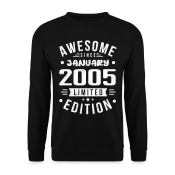 Janvier 2005 - Anniversaire Janvier 2005 I Janvier 2005 - Sweat-shirt Unisexe - noir - Devant - Alina (178cm) & Michal (187cm)