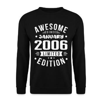Janvier 2006 - Anniversaire Janvier 2006 I Janvier 2006 - Sweat-shirt Unisexe - noir - Devant - Alina (178cm) & Michal (187cm)