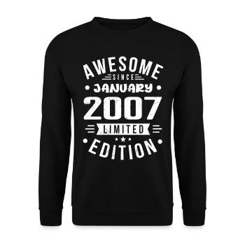 Januar 2007 - Geburtstag Januar 2007 I Januar 2007 - Unisex Pullover - Schwarz - Vorne - Alina (178cm) & Michal (187cm)