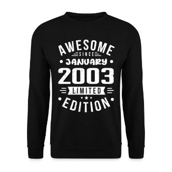 January 2003 - Birthday January 2003 I January 2003 - Unisex Sweatshirt - black - Front - Alina (178cm) & Michal (187cm)