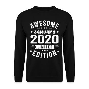 Janvier 2020 - Anniversaire Janvier 2020 I Janvier 2020 - Sweat-shirt Unisexe - noir - Devant - Alina (178cm) & Michal (187cm)