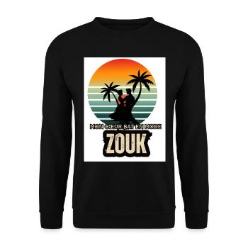 Mon Cœur Bat en Mode Zouk - Unisex Pullover - Schwarz - Vorne - Alina (178cm) & Michal (187cm)