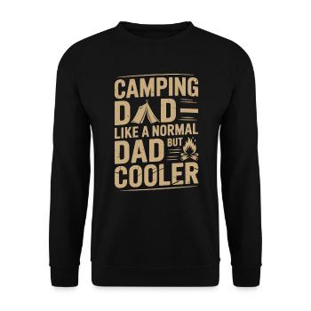 Camping Dad - Wie ein normaler Papa, aber cooler - Unisex Pullover - Schwarz - Vorne - Alina (178cm) & Michal (187cm)