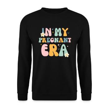 À l’ère de ma grossesse / Annonce de grossesse amusante - Sweat-shirt Unisexe - noir - Devant - Alina (178cm) & Michal (187cm)