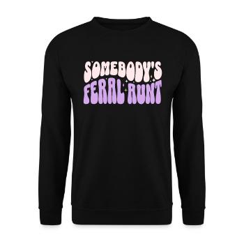 Die wilde Tante von jemandem - Unisex Pullover - Schwarz - Vorne - Alina (178cm) & Michal (187cm)