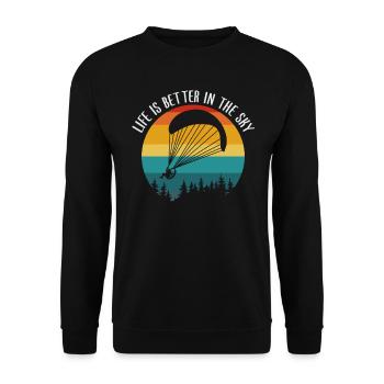 Pilote de paramoteur – Aventure dans le ciel - Sweat-shirt Unisexe - noir - Devant - Alina (178cm) & Michal (187cm)