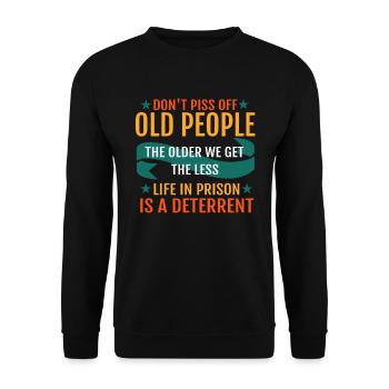 Funny Old People Quote - Unisex Sweatshirt - black - Front - Alina (178cm) & Michal (187cm)