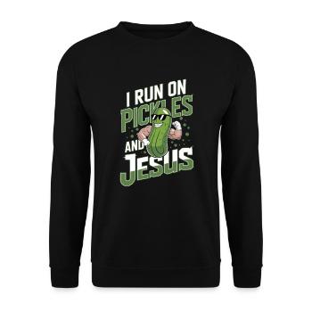 Cucumber Jesus Faith Christian - Unisex Sweatshirt - black - Front - Alina (178cm) & Michal (187cm)
