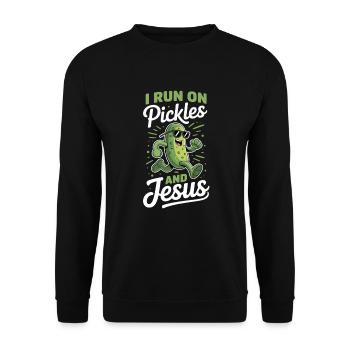 Cucumber Jesus Faith Christian - Unisex Sweatshirt - black - Front - Alina (178cm) & Michal (187cm)