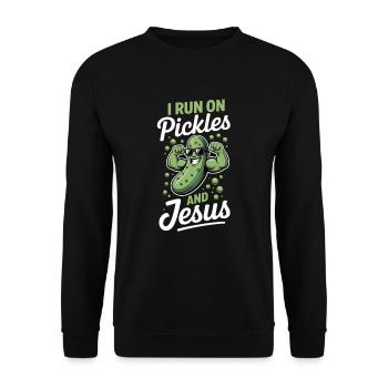 Cucumber Jesus Faith Christian - Unisex Sweatshirt - black - Front - Alina (178cm) & Michal (187cm)