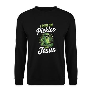 Cucumber Jesus Faith Christian - Unisex Sweatshirt - black - Front - Alina (178cm) & Michal (187cm)
