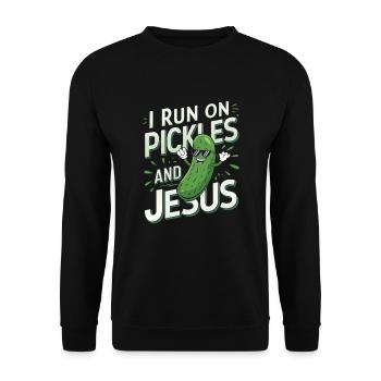 Cucumber Jesus Faith Christian - Unisex Sweatshirt - black - Front - Alina (178cm) & Michal (187cm)