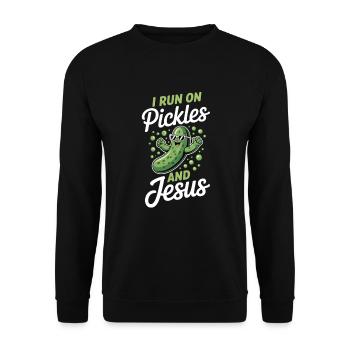 Cucumber Jesus Faith Christian - Unisex Sweatshirt - black - Front - Alina (178cm) & Michal (187cm)