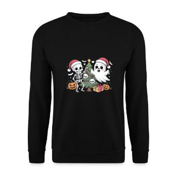 Fête d’Halloween en hiver Winterween - Sweat-shirt Unisexe - noir - Devant - Alina (178cm) & Michal (187cm)