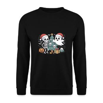 Fête d’Halloween en hiver Winterween - Sweat-shirt Unisexe - noir - Devant - Alina (178cm) & Michal (187cm)