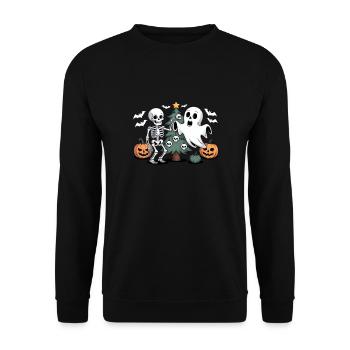 Fête d’Halloween en hiver Winterween - Sweat-shirt Unisexe - noir - Devant - Alina (178cm) & Michal (187cm)