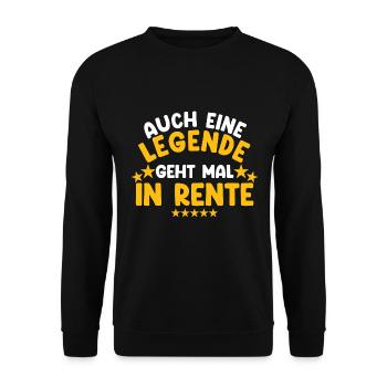 Auch Eine Legende Geht Mal In Rente Geschenk - Unisex Pullover - Schwarz - Vorne - Alina (178cm) & Michal (187cm)