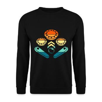 Flipper Retro Arcade Gaming Pinball, Pinball - Unisex Sweatshirt - black - Front - Alina (178cm) & Michal (187cm)