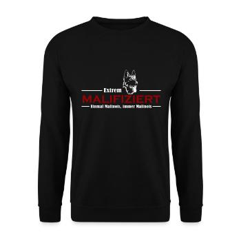 Einmal Malinois Immer Malinois Malifiziert IGP - Unisex Pullover - Schwarz - Vorne - Alina (178cm) & Michal (187cm)