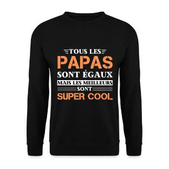Cadeau Homme Papa super cool - Sweat-shirt Unisexe - noir - Devant - Alina (178cm) & Michal (187cm)