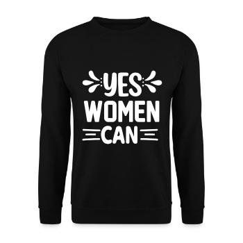 Yes Women Can - Unisex Pullover - Schwarz - Vorne - Alina (178cm) & Michal (187cm)