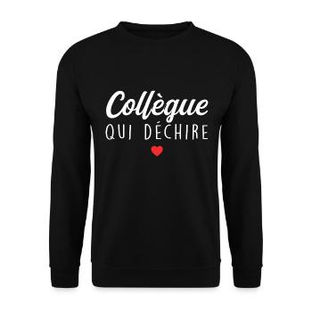 Collègue Qui Déchire - Sweat-shirt Unisexe - noir - Devant - Alina (178cm) & Michal (187cm)