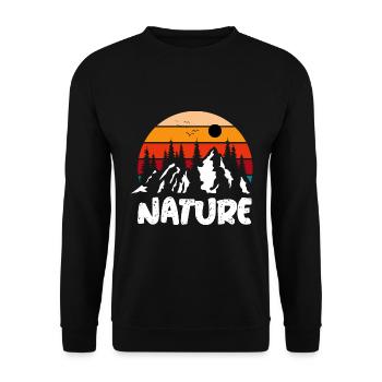 Vintage Sunset Nature - Unisex Pullover - Schwarz - Vorne - Alina (178cm) & Michal (187cm)