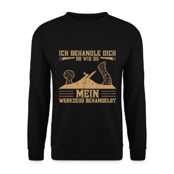 Handwerker Tischlermeister Geselle Tischlerei - Unisex Pullover - Schwarz - Vorne - Alina (178cm) & Michal (187cm)