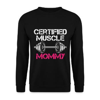 certifié Muscle Mommy Pump Cover - Sweat-shirt Unisexe - noir - Devant - Alina (178cm) & Michal (187cm)