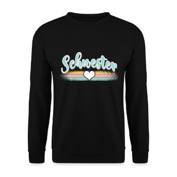 Schwester - Unisex Pullover - Schwarz - Vorne - Alina (178cm) & Michal (187cm)