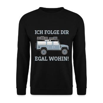 Dachzelt Offroad 4x4 Reisefahrzeug T-Shirt - Unisex Pullover - Schwarz - Vorne - Alina (178cm) & Michal (187cm)