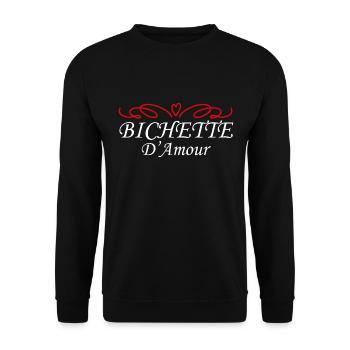 Bichette d'amour cadeau fête des mères maman - Sweat-shirt Unisexe - noir - Devant - Alina (178cm) & Michal (187cm)