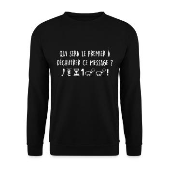 Annoncer Grossesse Enceinte Bébé Original Maman - Sweat-shirt Unisexe - noir - Devant - Alina (178cm) & Michal (187cm)