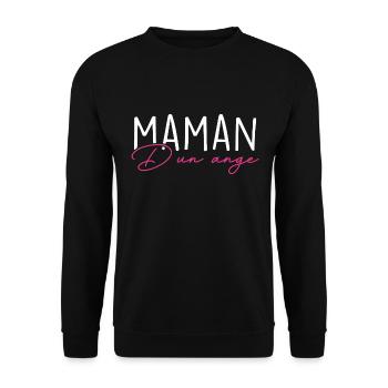 Maman d'un Ange - Sweat-shirt Unisexe - noir - Devant - Alina (178cm) & Michal (187cm)
